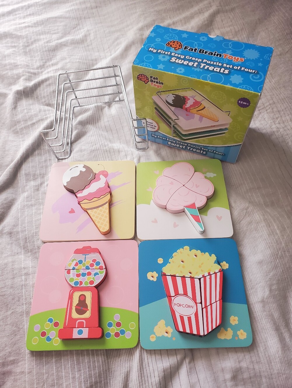 Fat Brain Toys Sweet Treats Easy Grasp Puzzle Set with Stand